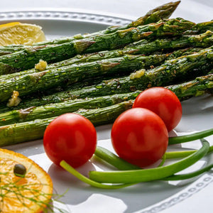 Baked Asparagus with Parmesan and Infused Garlic Olive Oil - Tastefully Olive