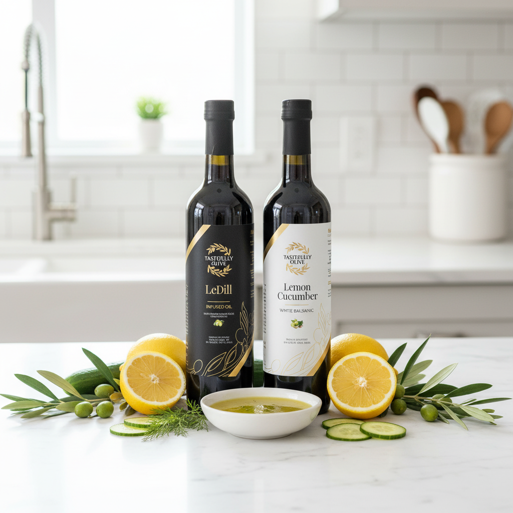 Lemon Cucumber White Balsamic Vinegar - Bright & Refreshing - Tastefully Olive
