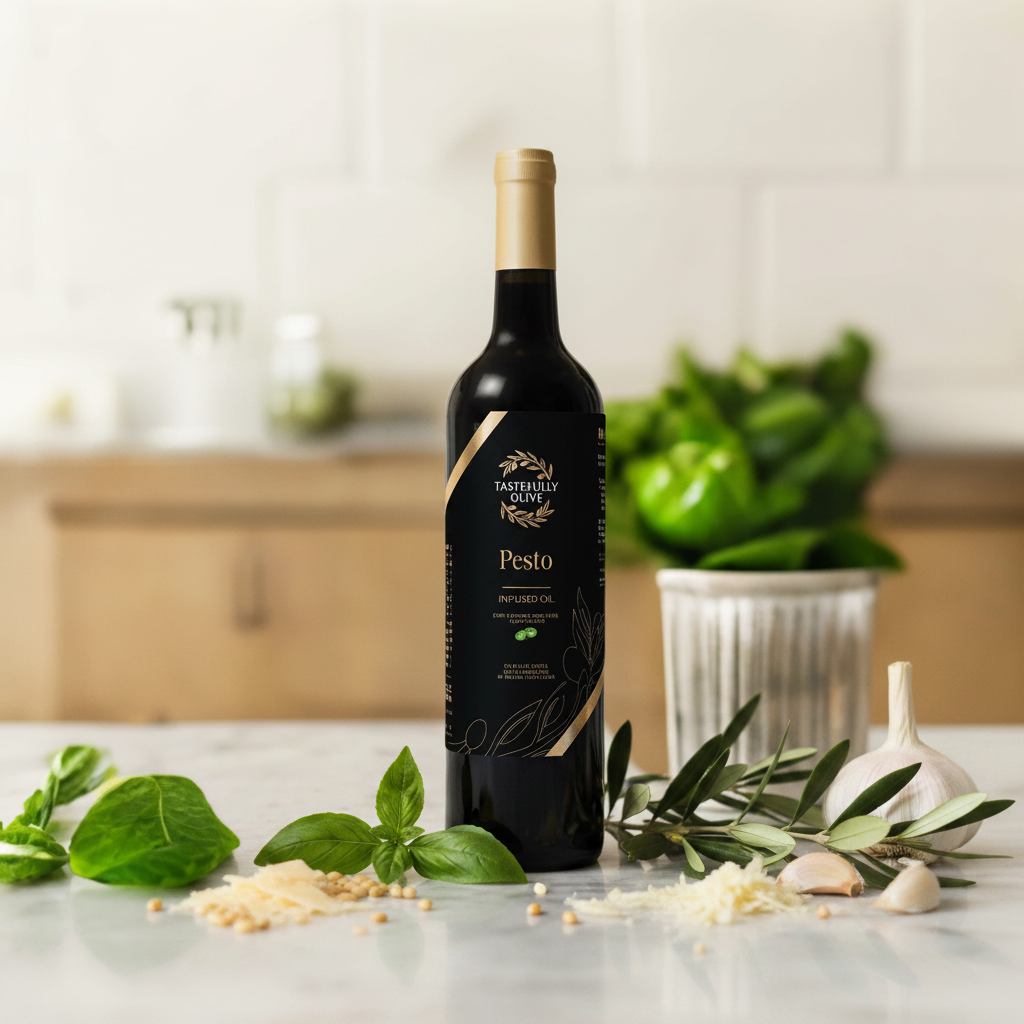 Pesto Infused Olive Oil – Elevate Your Culinary Experience - Tastefully Olive