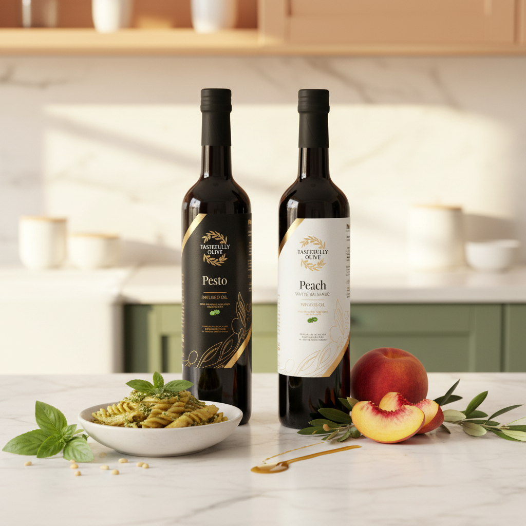 Peach White Balsamic Vinegar - Elevate Your Culinary Creations - Tastefully Olive