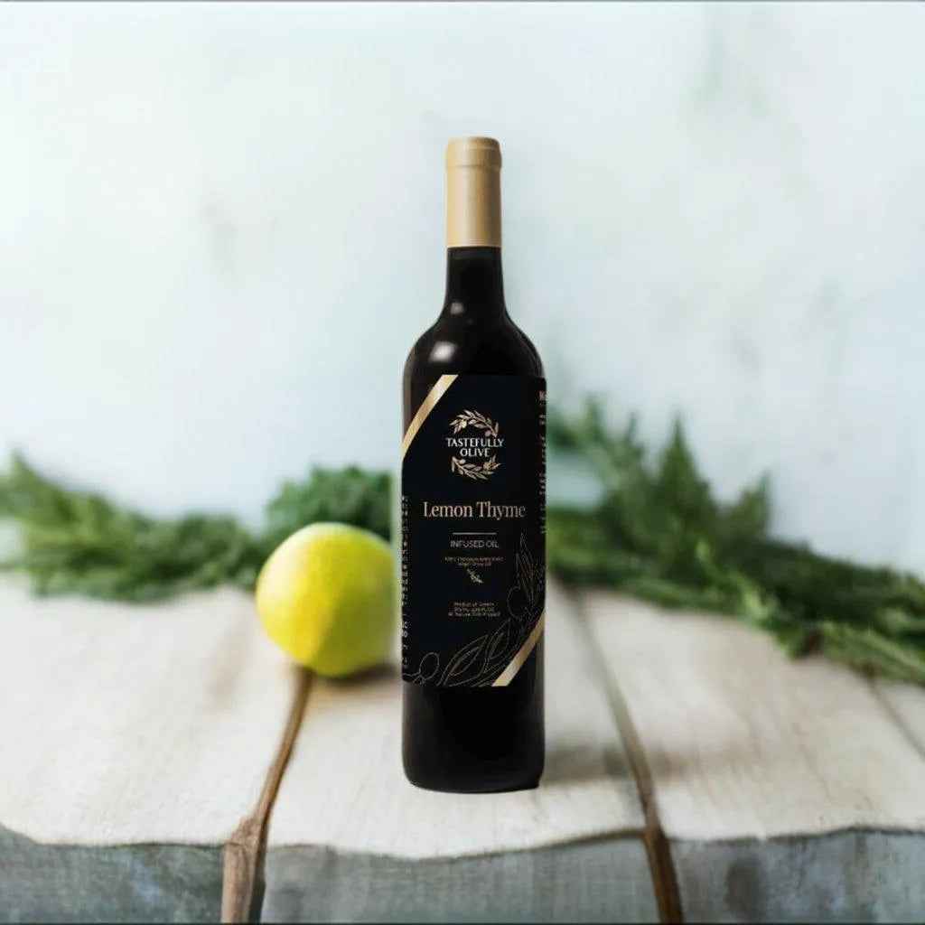 Lemon Thyme Infused Olive Oil - A Burst of Flavor for Your Dishes - Tastefully Olive