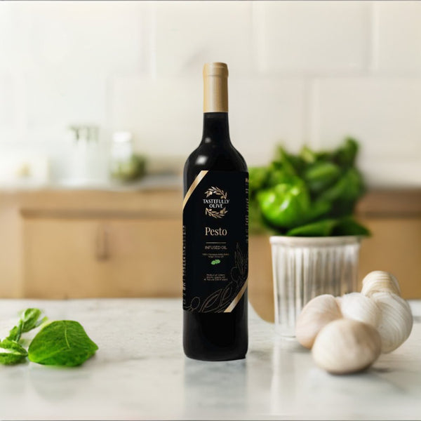 Pesto Infused Olive Oil - Tastefully Olive