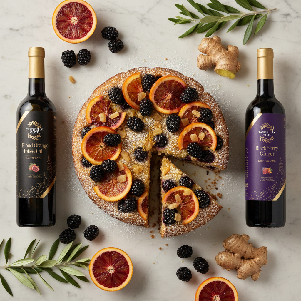 Blood Orange & Blackberry Olive Oil Cake
