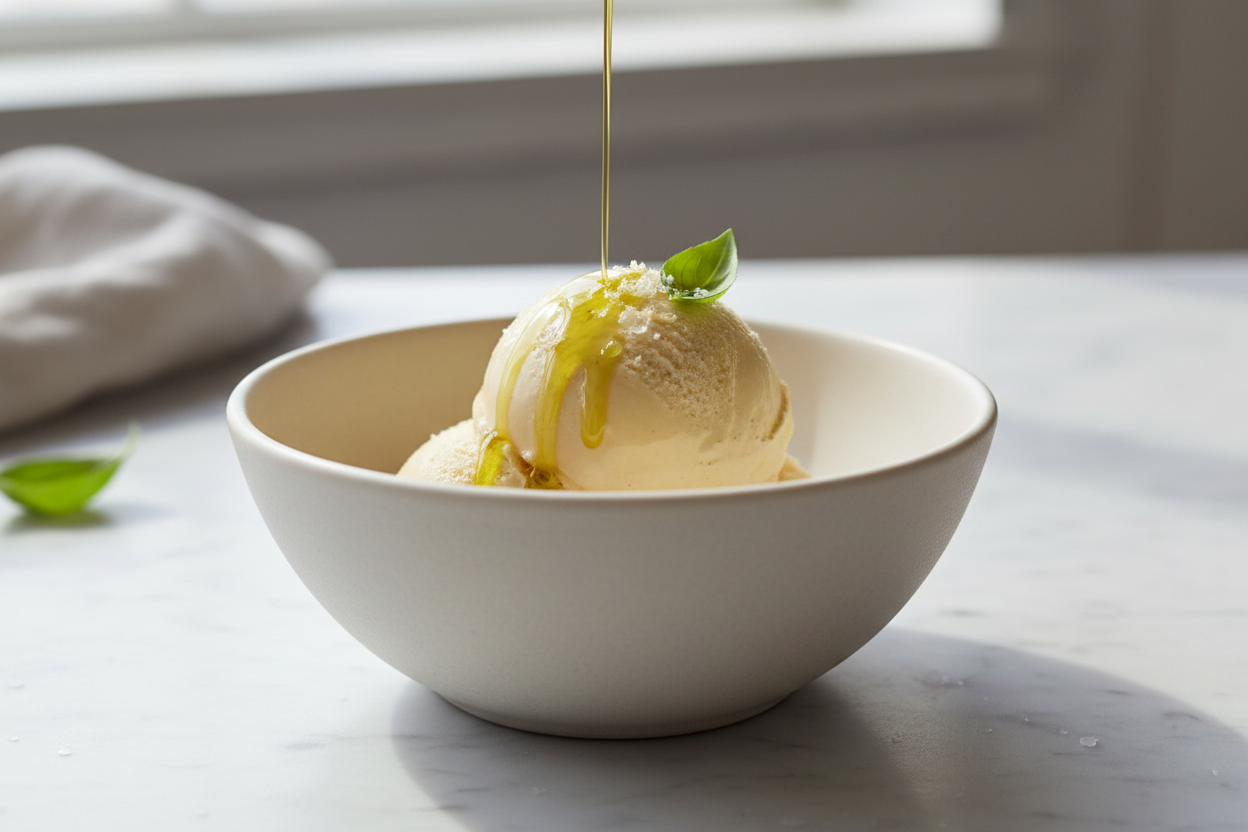 Creamy Olive Oil Ice Cream