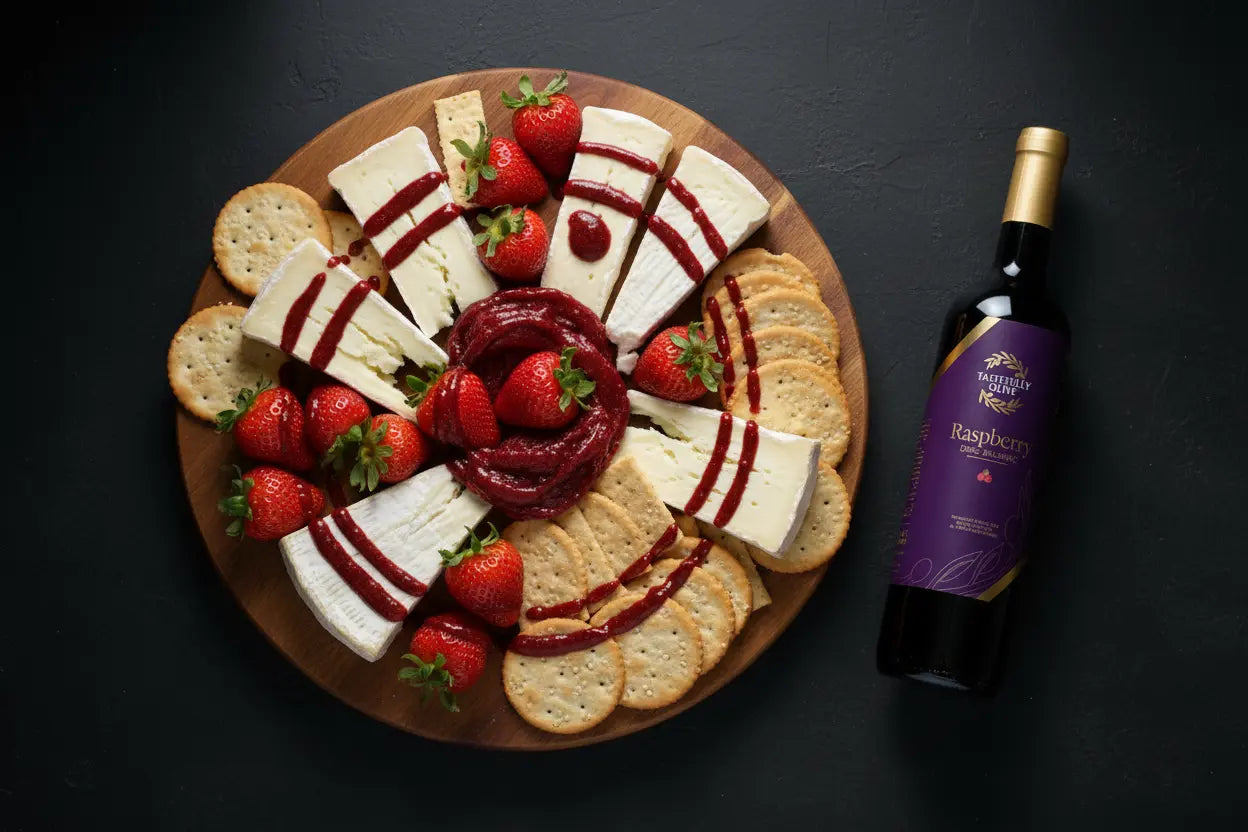 Brie Delight: Indulge in a Raspberry Balsamic Brie Board - Tastefully Olive