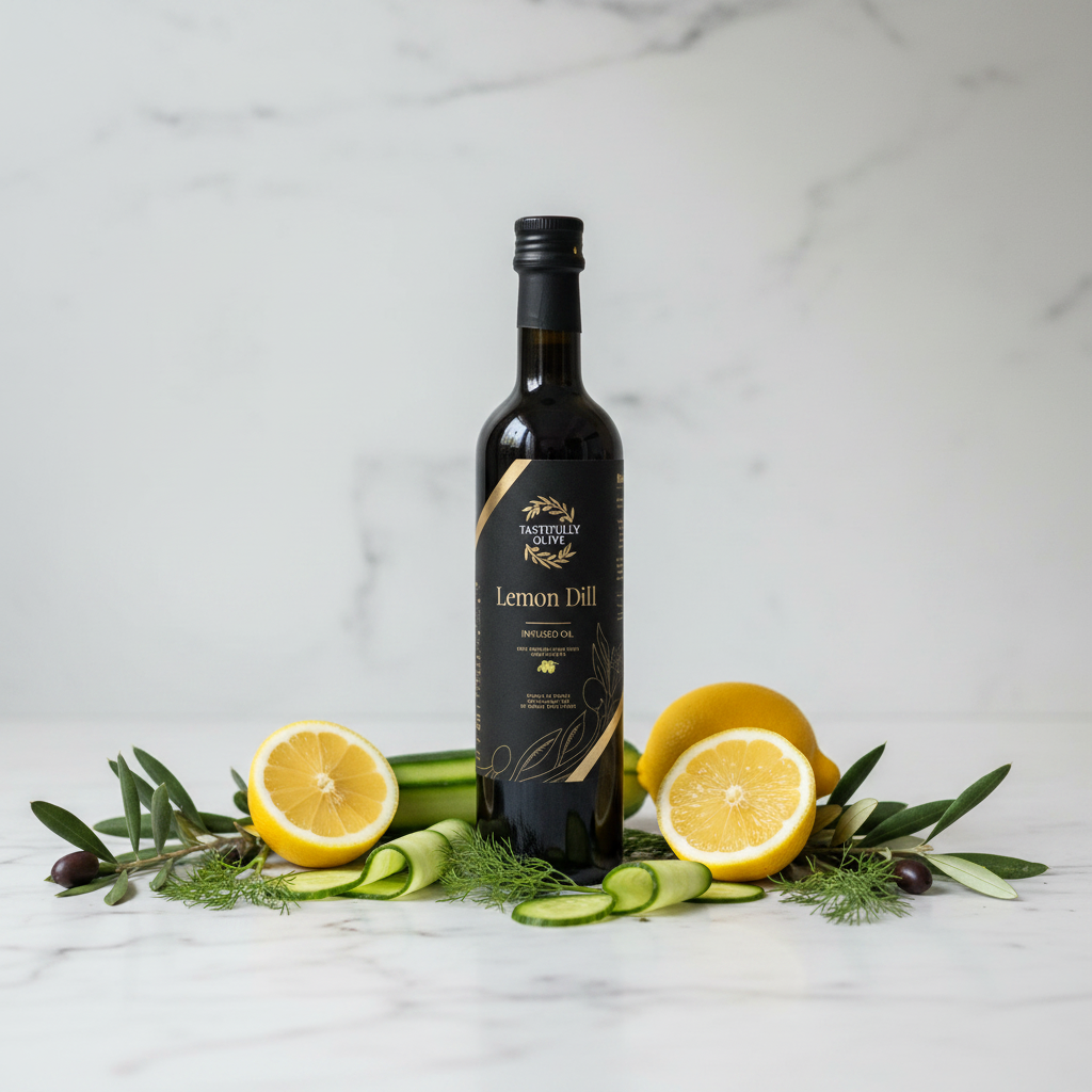 Lemon Dill Infused Olive Oil - Brighten Your Dishes - Tastefully Olive