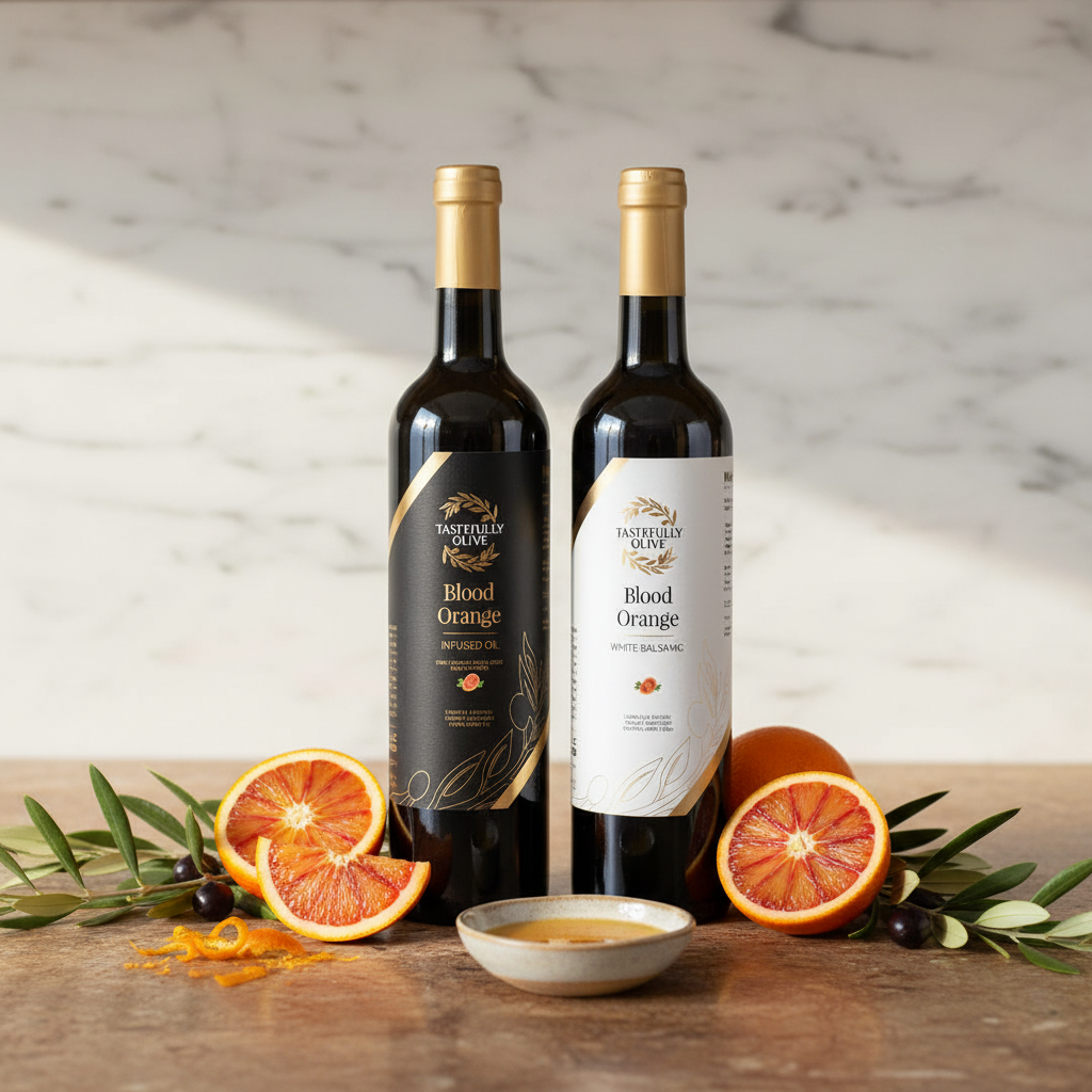 Blood Orange White Balsamic Vinegar - Vibrant Citrus Flavor - Tastefully Olive