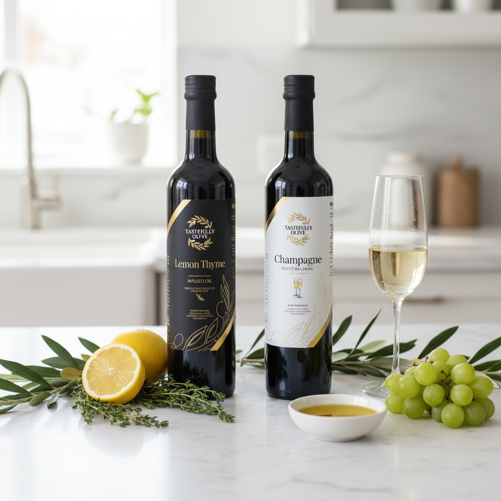 Champagne White Balsamic Vinegar - Elevate Your Cuisine - Tastefully Olive