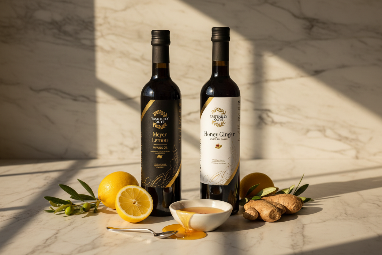 Honey Ginger White Balsamic Vinegar - Elevate Your Flavors - Tastefully Olive